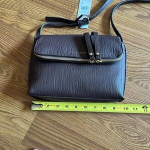 Calvin Klein Dark Brown Leather Crossbody